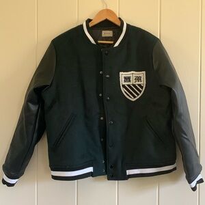 Mythic Manor Varsity Jacket black and white quilted size large